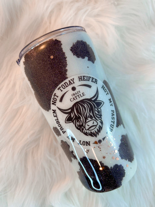 Not Today Heifer Highland Cow Tumbler