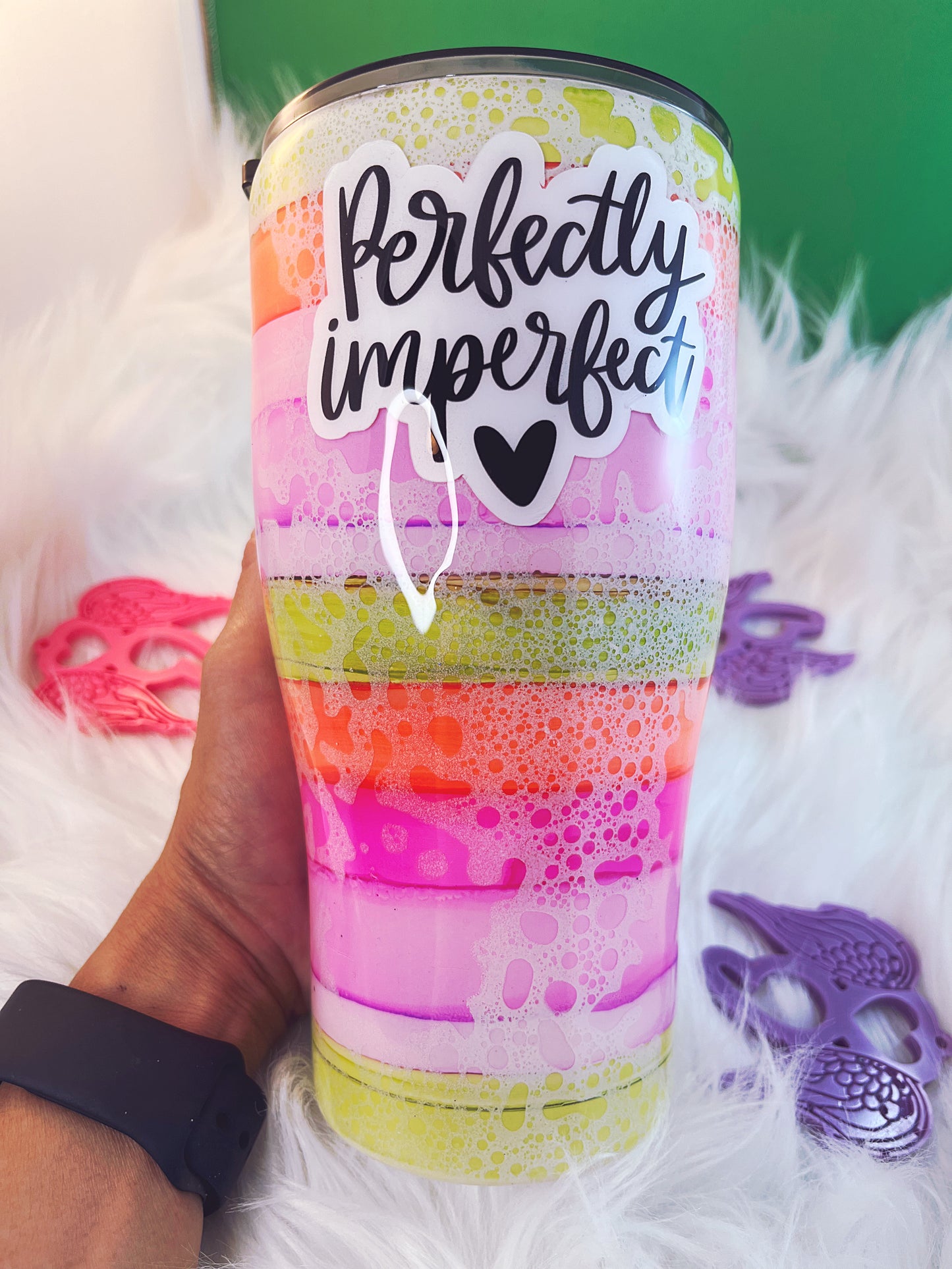 Perfectly Imperfect Glitter Tumbler – Handmade Epoxy Drinkware