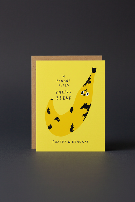 Banana Bread Birthday Card - Dark Background