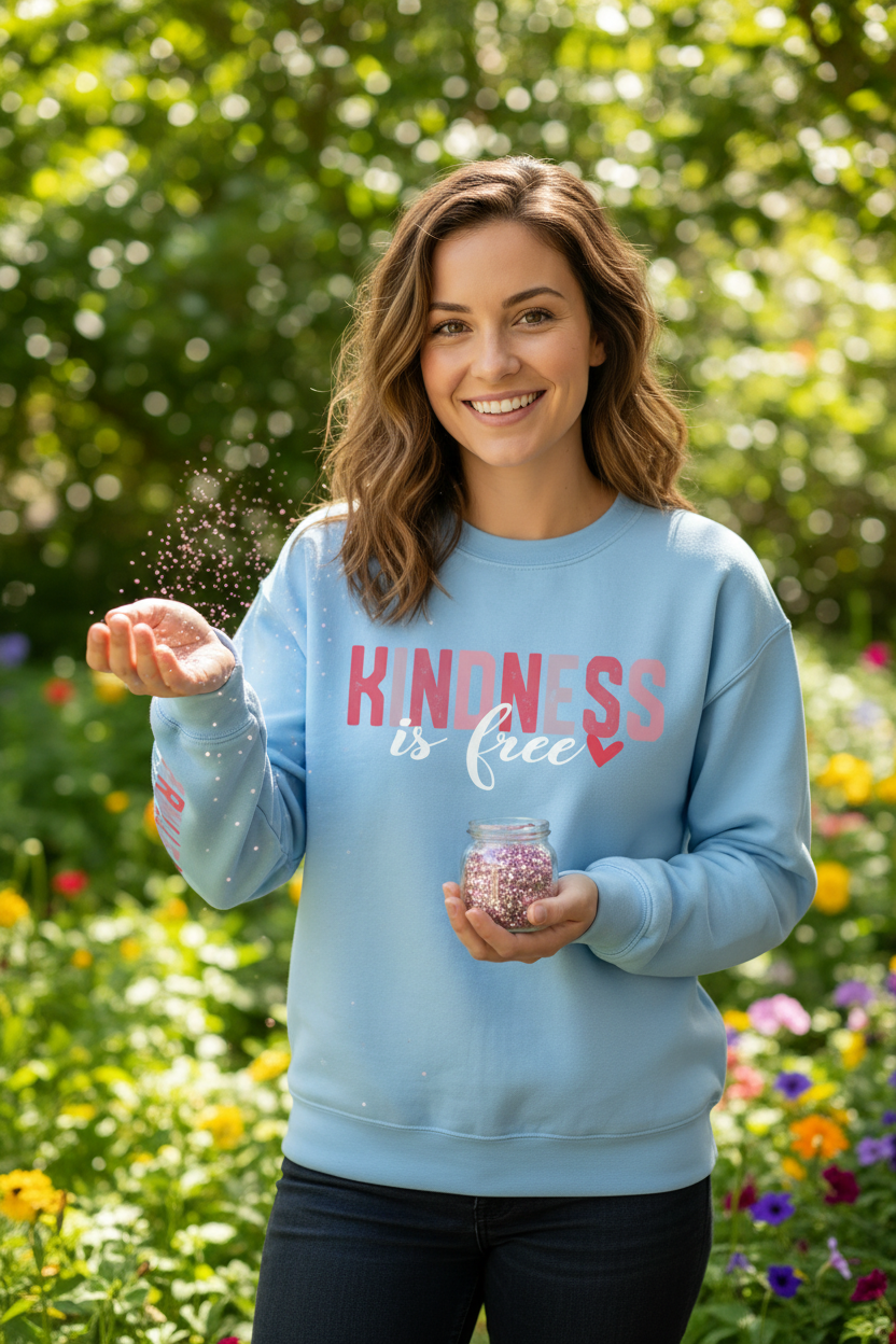 Kindness is Free Crewneck - Side Pose