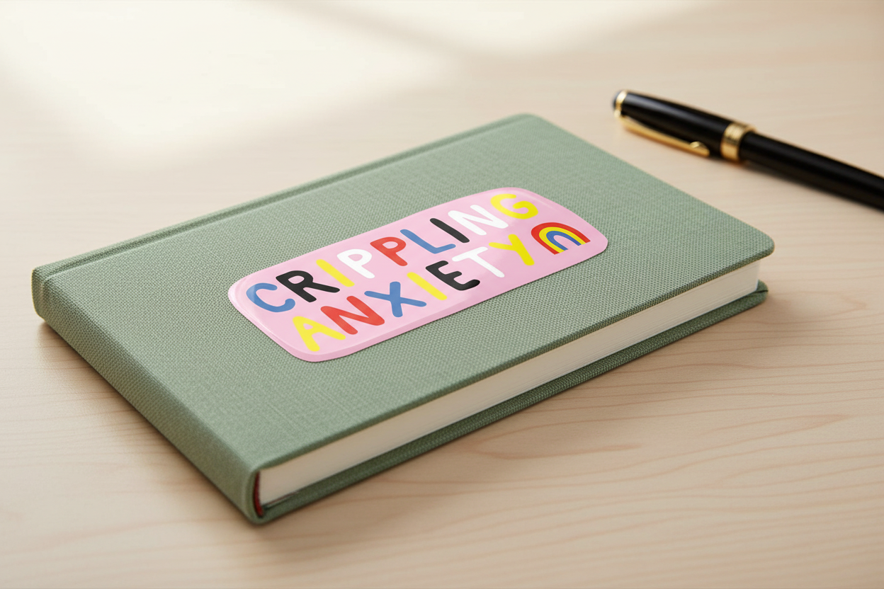 Crippling Anxiety Sticker on Planner