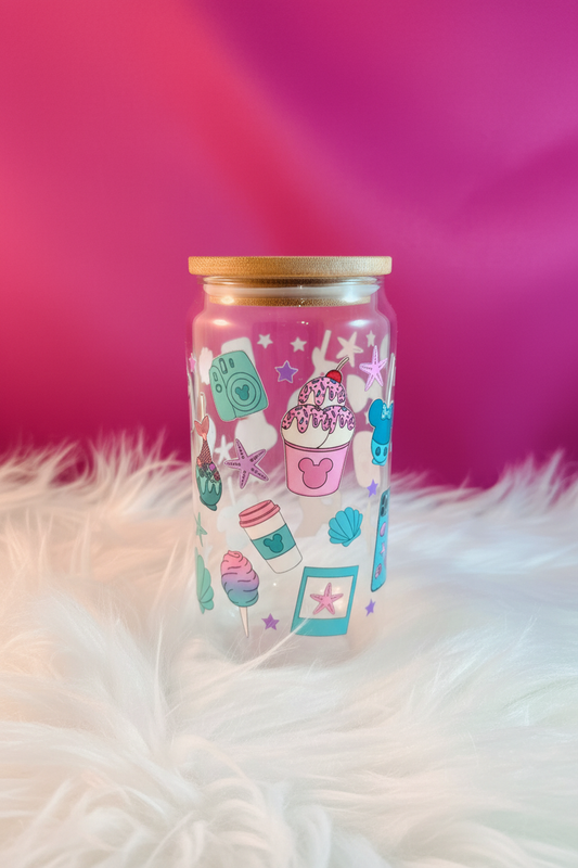 Glass Jar with Hot Pink Background