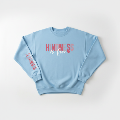 Kindness is Free Crewneck Flat Lay - One Sleeve